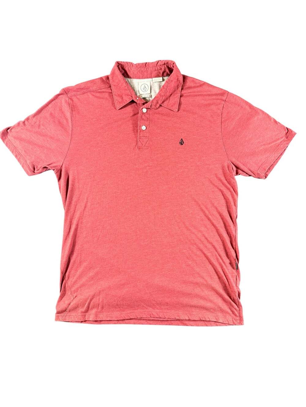 Volcom Men's Red Short Sleeve Polo Shirt Size Large